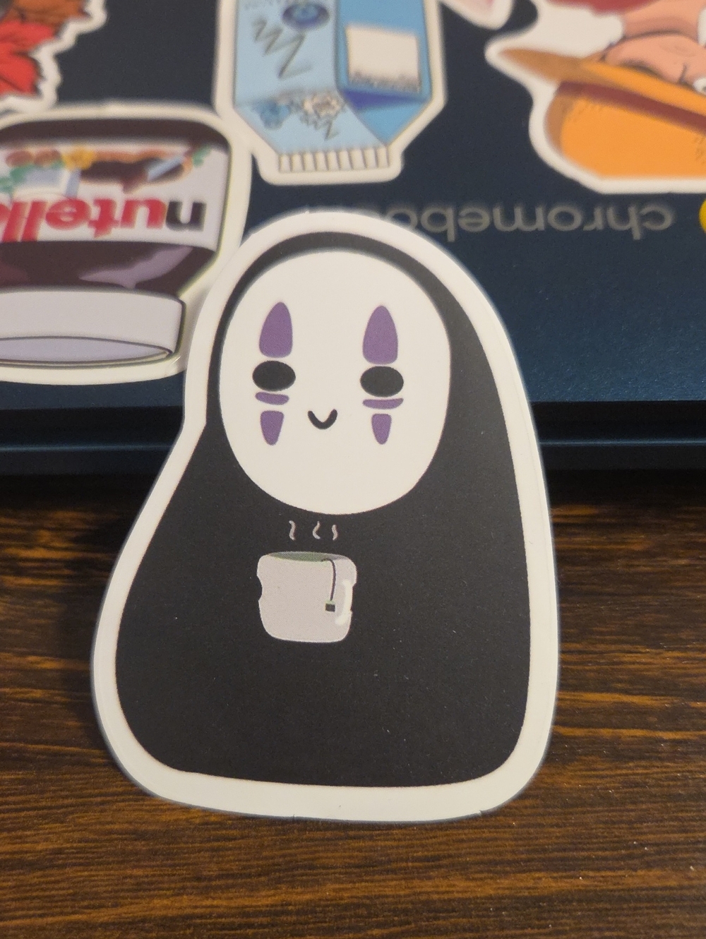 No-Face Character Black Sticker - Decorative Phone Accessory